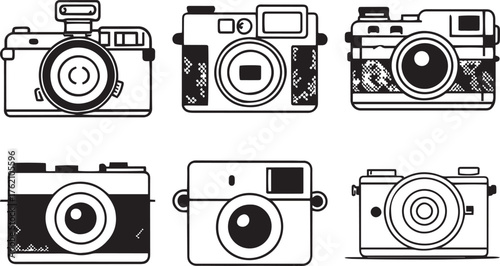 Camera Silhouette Vector Set for Photo Blogs
