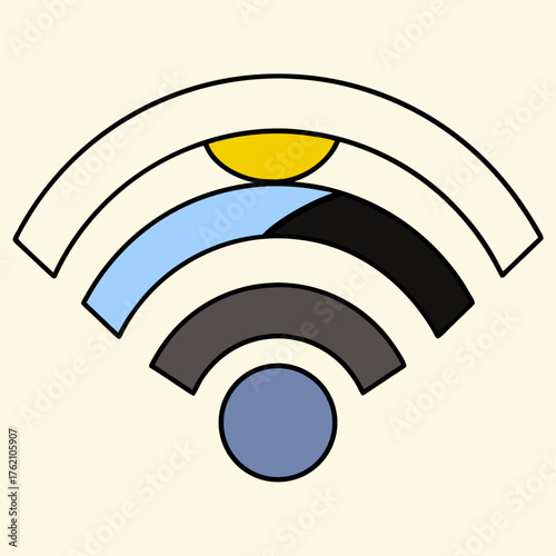 Scalable vector illustration of a wifi symbol icon for digital networks and connectivity applications silhouette
