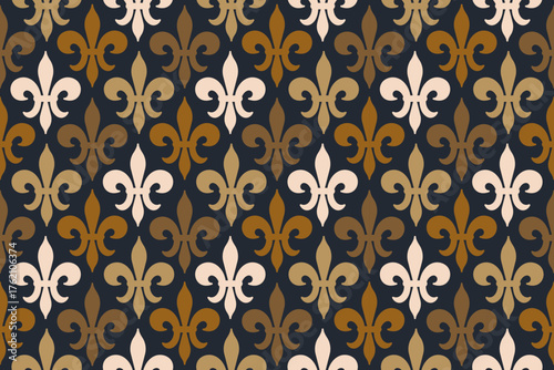 Mardi Gras Fleur de Lys Seamless Pattern. Festive Background.