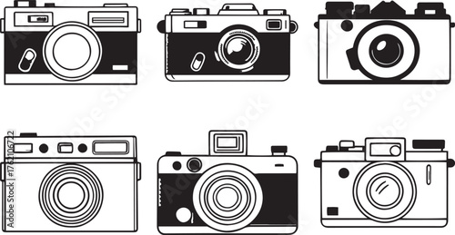 Camera Silhouette Vector Collection — Editorial Icons