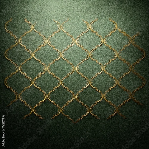 Luxurious green gold textured background with elegant style