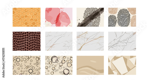 Diverse abstract texture patterns for modern design backgrounds and creative projects