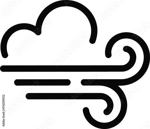 Windy Weather Simple Icon Illustration