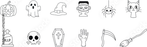 Halloween Line Icons Set