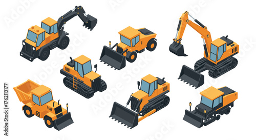 Isometric pottery workshop with laptop and craft tools on white background