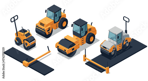 Isometric pottery workshop scene with artisans crafting clay pots