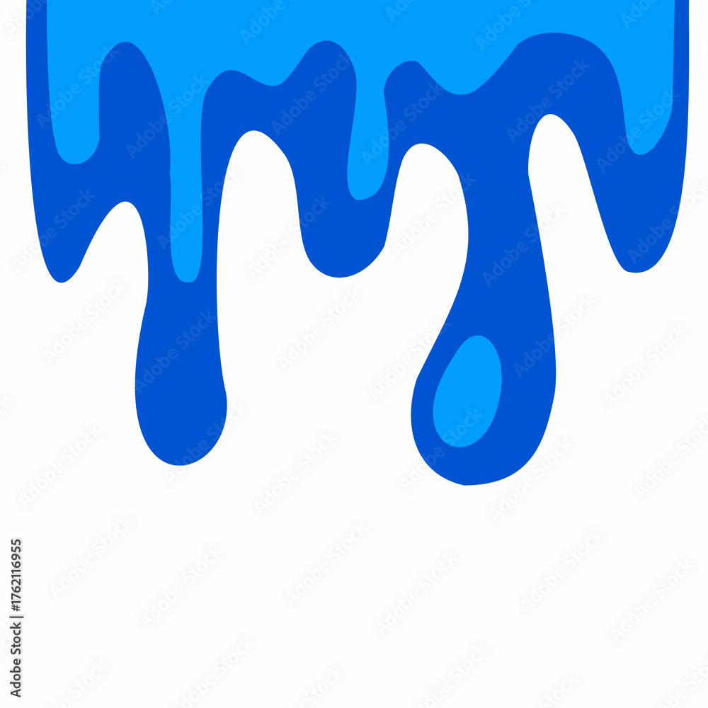 Obraz premium water drip background, water melting corner, liquid flow, blue water vector, water drop illustration, blue liquid wave, aqua blue cartoon