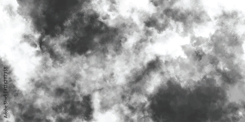 Moody Gray Cloudscape Background With Dense Fog, Dramatic Atmosphere, And Watercolor Cloudscape Textur.