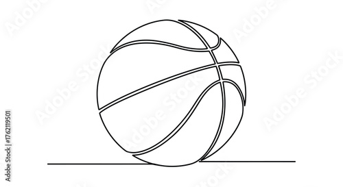 Basketball outline on white background sport game