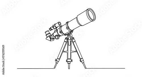Astronomical telescope on tripod astronomy scientific instrument