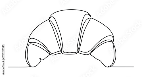 Croissant line drawing pastry bakery