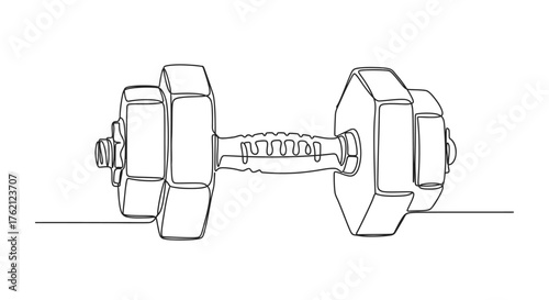 Dumbbell outline on white background weight exercise