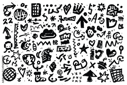 5 Hand Drawn Doodle Bundle Set