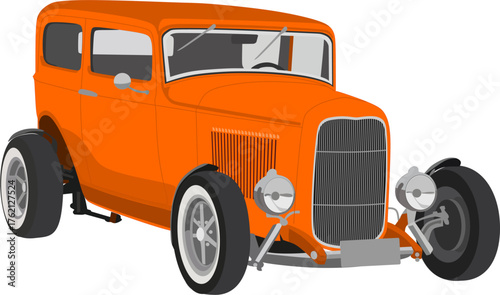 Vibrant Orange Classic Hot Rod