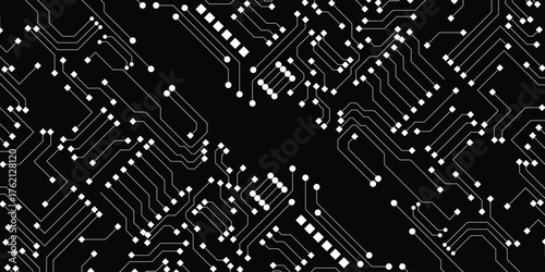 Circuit technology background. Black and white 