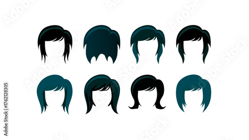 Hair Icon Set. vector icon
