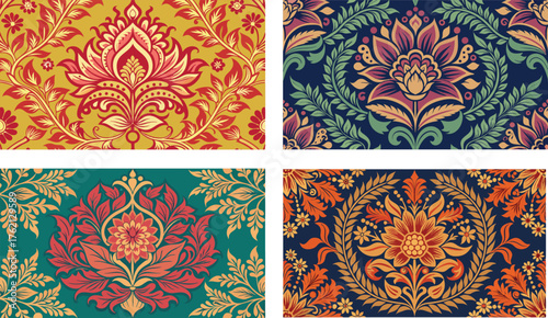 A kaleidoscopic explosion of intricate floral designs, vibrant in color and detail