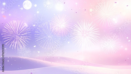 Fireworks Background – Colorful Night Sky Explosion Design for Celebration, Festival, and New Year Events