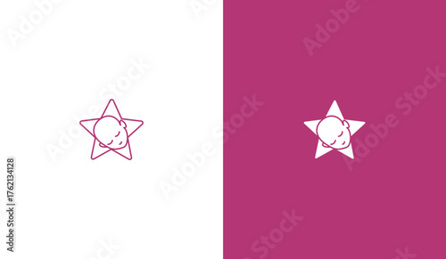Baby star line logo. Sleeping baby line icon