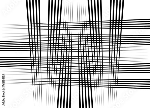 Abstract fabric. Vector pattern of thin black lines on a white background. Intertwined design element. Vector background. Threads, Weaving