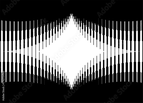 Vector black and white divided background for covers, packaging, advertising. Striped Design element with retro lines. Place for text in the center