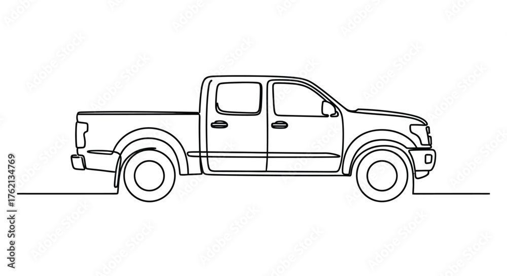 Obraz premium Pickup truck outline vehicle automotive
