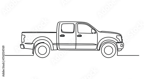 Pickup truck outline vehicle automotive