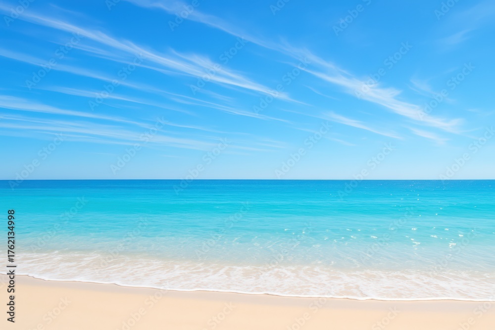 Fototapeta premium Tranquil seascape tropical beach nature photography clear water panoramic view serenity and relaxation