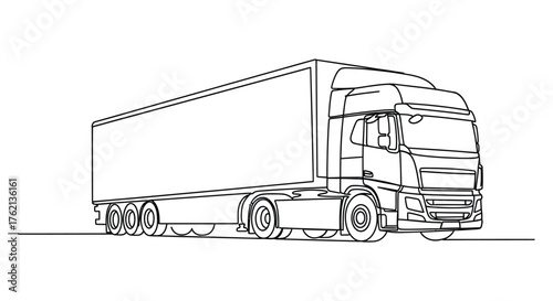 Semi truck outline lorry trailer