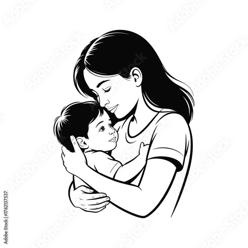 Tender embrace mother holding child close warm love connection family bond gentle affection