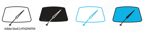 Car windscreen wiper icon set isolated on white background.  Vector illustration.
