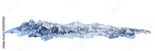 snow covered pine/Majestic snow-covered mountain range under clear sky, showcasing natural winter landscape beauty.