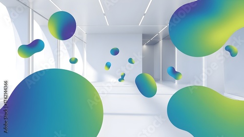 Floating Gradient Blobs in Minimal White Room