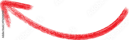 Red hand drawn arrow pointing upwards and curving