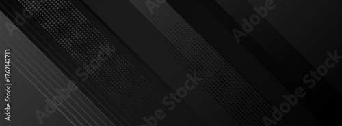 Dark deep black dynamic abstract vector background with diagonal lines. Modern creative halftone premium gradient.