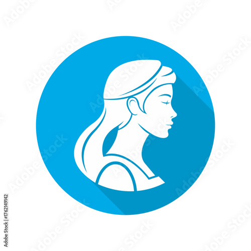 Virgo Zodiac Sign Icon Astrology Woman Profile Symbol Horoscope Fortune Telling Birth Chart Sign Star Sign Graphic
