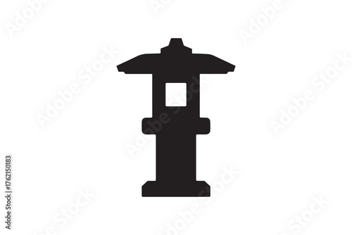 Stone Lantern Silhouette Design Traditional Toro Lantern Icon