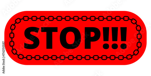 stop sign with chain border