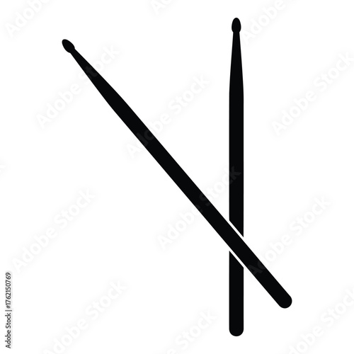 Two black drumsticks crossed