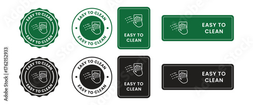 Hand wiping surface sparkling clean green white, green, white, hand, wiping, cloth, cleaning, sparkling, stars, easy to clean, circular, badge, icon, symbol, graphic, design, illustration, hygiene, ma