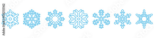 Snowflake icon vector set. Winter illustration sign collection. Cold illustration symbol. Christmas web icons.