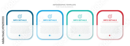 Creative concept for infographic with 4 steps, options, parts or processes. Business data Use potions. Vector with icons and 4 four options or steps. Can be used for your design.