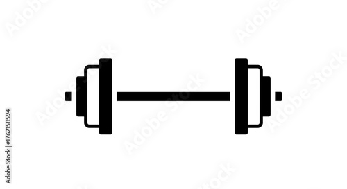 Black and white dumbbell illustration perfect for fitness, gym, and workout concepts