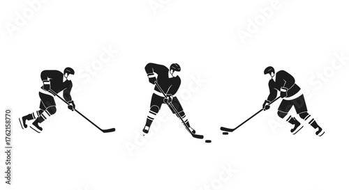 Dynamic hockey players in action, capturing speed and intensity during a professional game