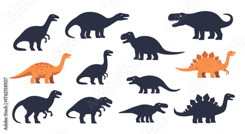 Dynamic dinosaur silhouettes and colorful shapes spark prehistoric adventure and imagination