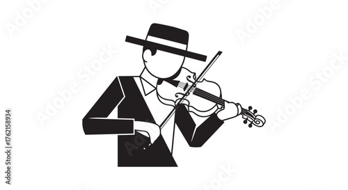 Stylish violinist performing elegant classical music with passion and skill