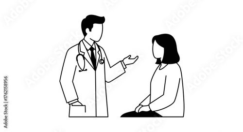 Doctor consults patient providing care and medical advice in modern clinic setting