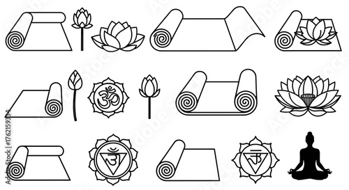 Serene yoga mats and lotus flowers inspire peaceful wellness and spiritual practice