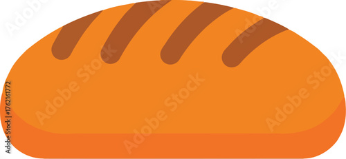Freshly baked golden loaf bread with crisp crust isolated flat vector illustration vector
