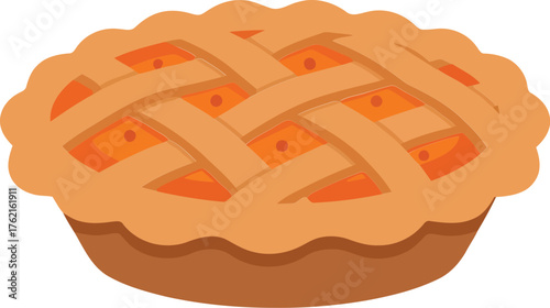 Delicious fresh baked apple pie dessert food illustration vector graphic isolated vector